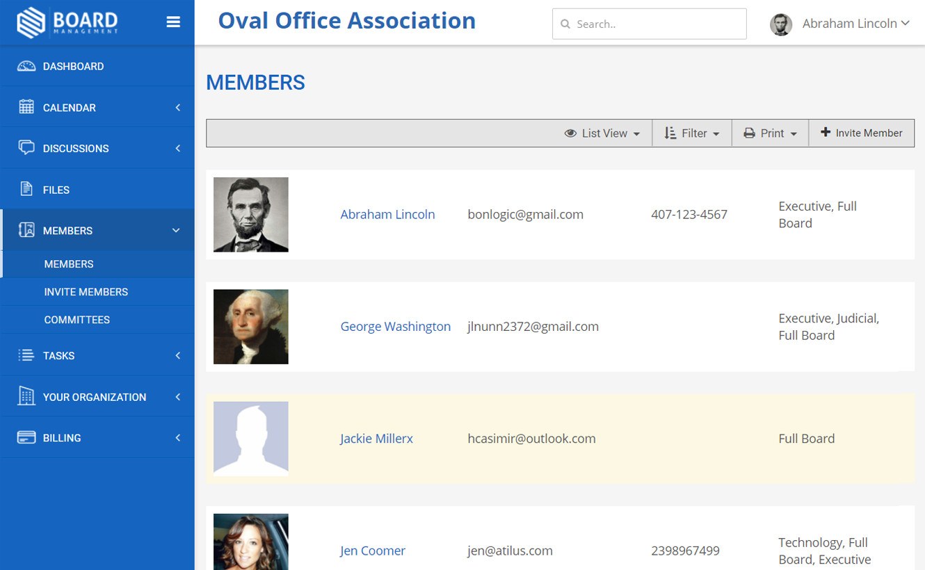 Board Members Directory